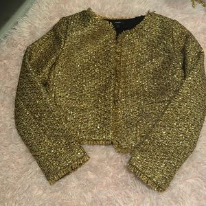Express gold tweed jacket